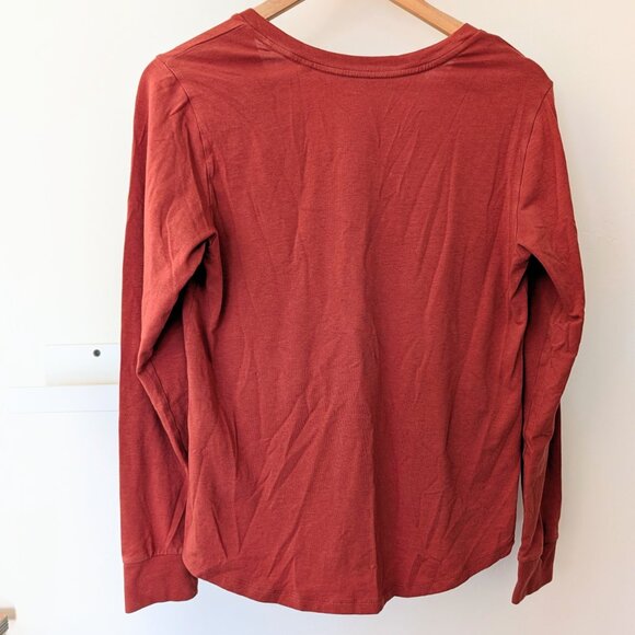 Universal Standard Vee Rex Rust Orange 2XS/US M Long Sleeve Women's Tee Shirt - Picture 5 of 6